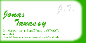 jonas tamassy business card